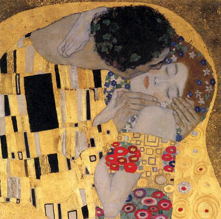 Gustav Klimt - Le baiser (détail)